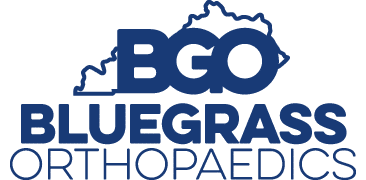 Bluegrass Orthopaedics logo featuring BGO and Kentucky outline for orthopedic healthcare services.