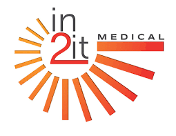 Innovative in2it Medical logo featuring vibrant sunburst and modern typography in healthcare design.